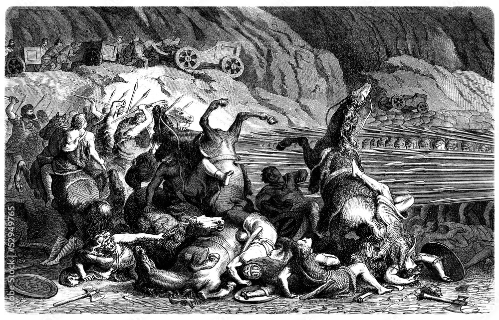 AncientRome_vs_Barbarians_Battle_1881 - obrazy, fototapety, plakaty 