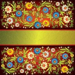 Wall Mural - abstract floral ornament with color flowers