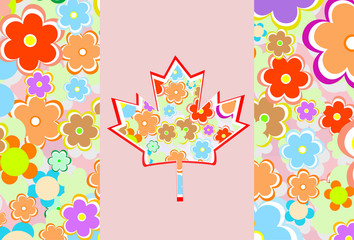 Wall Mural - canada maple leaf - flower card