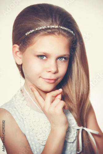 Fototapeta dla dzieci Portrait of a little fashion kid girl