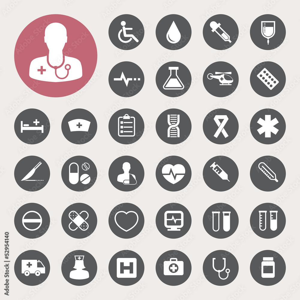 Medical icons set,Illustration Stock Vector | Adobe Stock