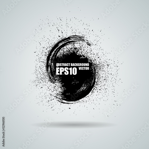 Fotografie, Obraz Abstract vector black grunge background. Vector banner