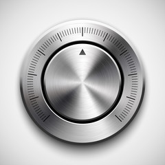 Fototapete - Technology Volume Button with Metal Texture