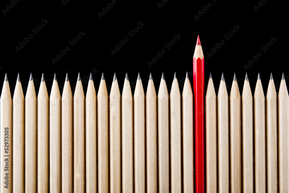 Outstanding red pencil - obrazy, fototapety, plakaty 