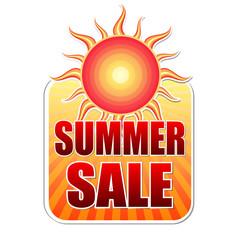 Wall Mural - summer sale in label with sun