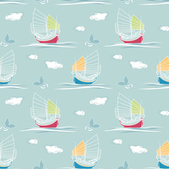 Wall Mural - Sailing Pattern