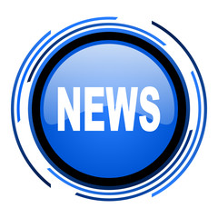 Aufkleber - news circle blue glossy icon