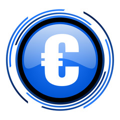Poster - euro circle blue glossy icon