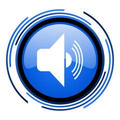 Poster - volume circle blue glossy icon