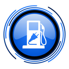 Aufkleber - fuel circle blue glossy icon