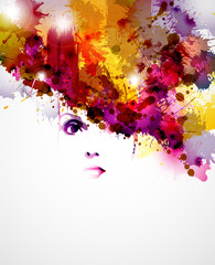 Fotomurales - abstract design elements with women face