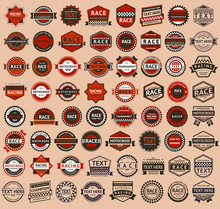 Racing Badges - Vintage Style, Big Set