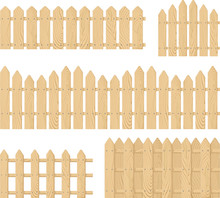 Wooden Fence Vector Set