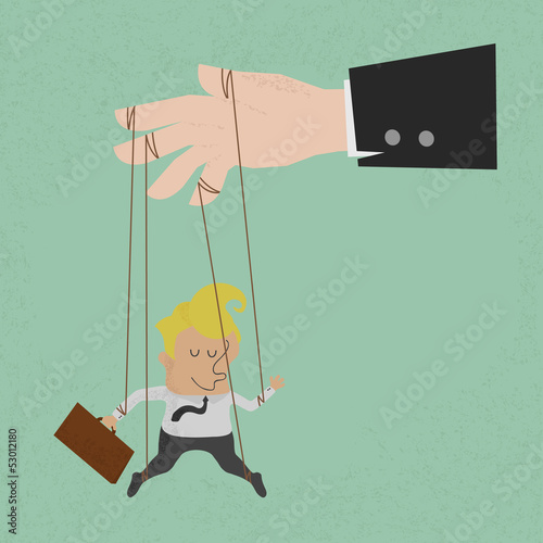Fotografie, Obraz Businessman marionette on ropes controlled, eps10 vector format