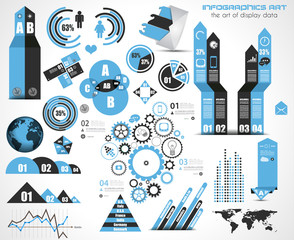 Poster - Infographic elements - set of paper tags,