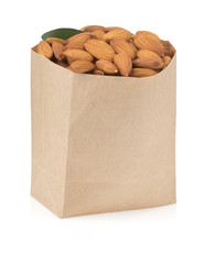 Poster - nuts almond on white