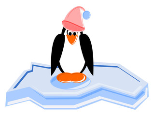 Funny Cartoon Penguin with a Cap