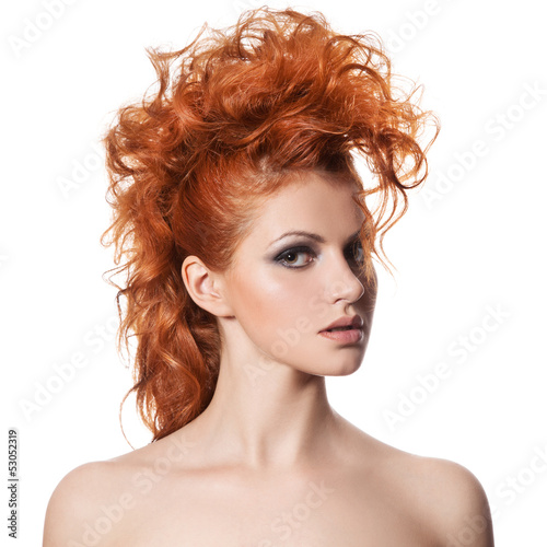 Naklejka na meble Beauty Portrait. Hairstyle