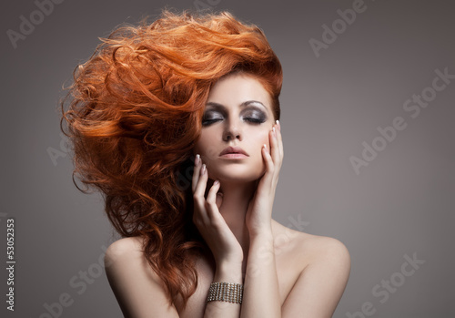 Naklejka ścienna Beauty Portrait. Hairstyle