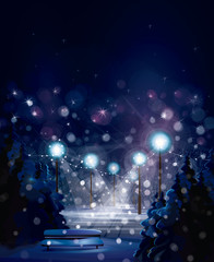Wall Mural - vector of winter landscape. merry christmas!