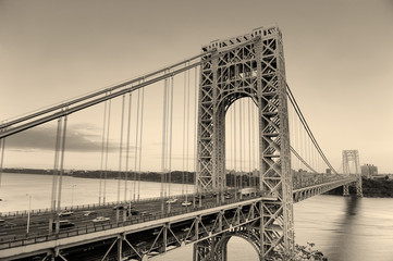 Fototapete - George Washington Bridge black and white