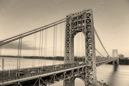 Naklejka - mata magnetyczna na lodówkę George Washington Bridge black and white