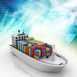 Digital illustration of Container ship