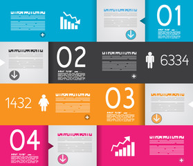 Poster - Infographic design template with paper tags.