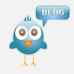 Wall Mural - Blog icon with blue bird