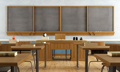 Wall Mural - Vintage classroom without student