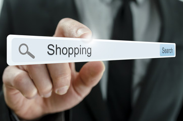 Wall Mural - word shopping written in search bar