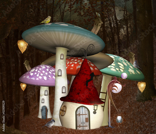 Obraz w ramie Midsummer night's dream series - Elves village