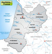  Karte der Region Aquitanien mit Departements