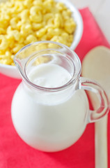 Canvas Print - milk and dry breakfast