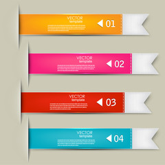 set of bookmarks, stickers, labels, tags. numbered banners. vect