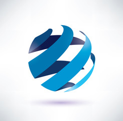 abstract globe symbol, isolated vector icon