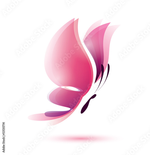 Naklejka nad blat kuchenny pink butterfly vector symbol