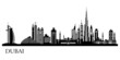 Dubai City skyline detailed silhouette