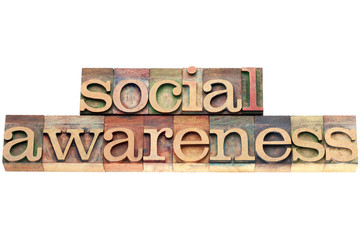 Wall Mural - social awareness in wood type
