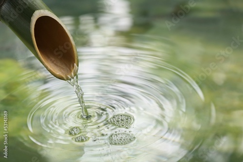 Naklejka dekoracyjna Natural bamboo fountain