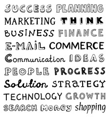 Poster - Hand drawn business words