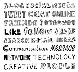 Poster - Social media vector sketch text