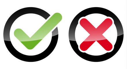 Poster - Keuz Haken Icons im Kreis