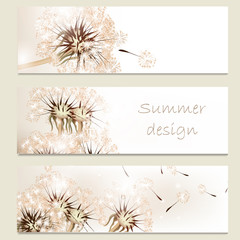 Aufkleber - Abstract business vector cards set with dandelions  for design