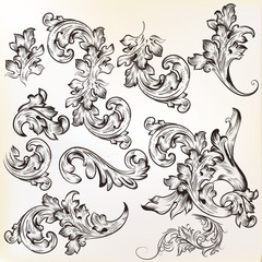 Wall Mural - Calligraphic vintage vector  design elements and page decoration