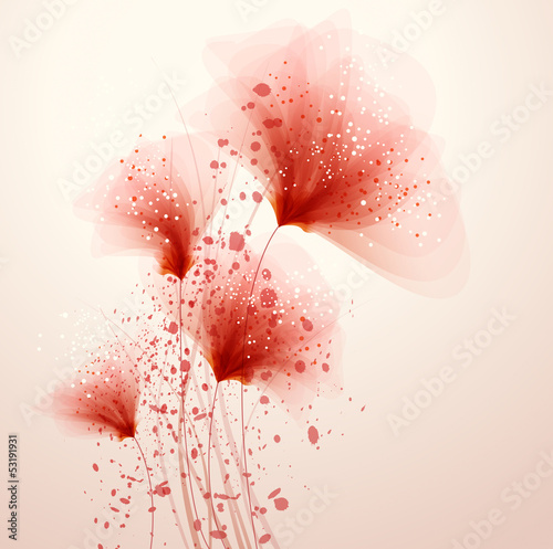 Naklejka dekoracyjna vector background with flowers