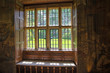 View through stone mullion window, England