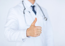 Male Doctor Hand Showing Thumbs Up