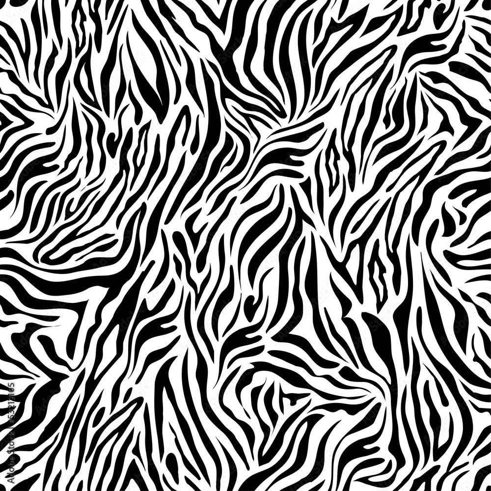 black and white seamless zebra background - obrazy, fototapety, plakaty 