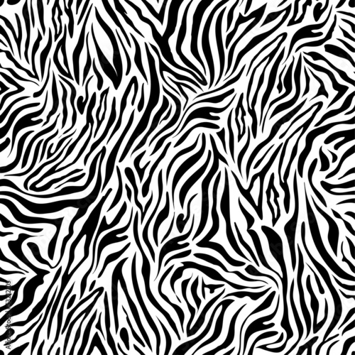 Naklejka na szybę black and white seamless zebra background